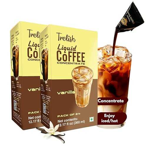 Trelish Coffee Concentrate -Vanilla- 12.17 fl 薬局衡オンス- pack of 2 / 48 servings / Perfect for Hot or Iced Instant Coffees, Sugar Free, Shelf Stable, No Refrigeration, Travel Friendly /