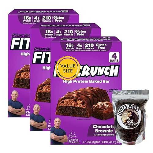 High Protein Baked Snack Bars, Chocolate Brownie Flavor, 1.62 薬局衡オンス each (Pack of 3) Soft Chewy Protein Snack with Dumbass Coffee Whole Coffee Bean Medium/Dark 1 薬局衡オンス (Chocolate Brownie) Coffee