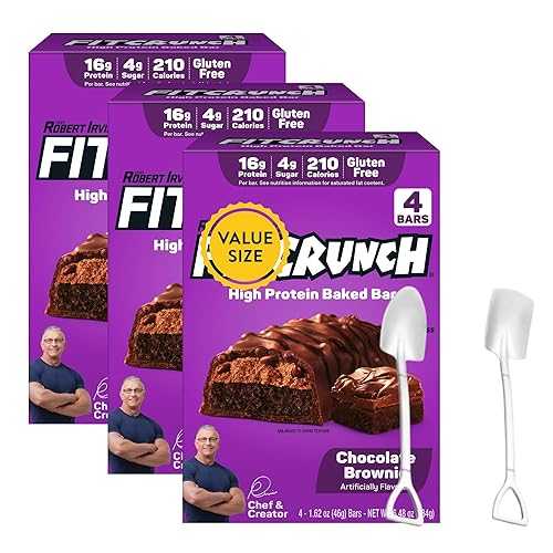 High Protein Baked Snack Bars, Chocolate Brownie Flavor, 1.62 薬局衡オンス each (Pack of 3) Soft Chewy Protein Snack with Dumbass Coffee Mini Metal Shovel Spoons (Chocolate Brownie) Shovel Spoons