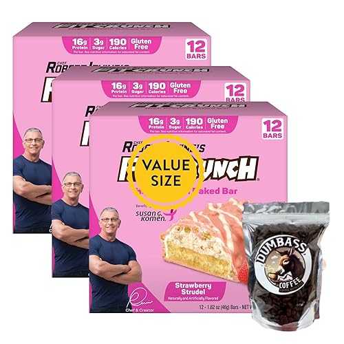High Protein Baked Snack Bars, Strawberry Strudel Flavor, 12 Bars 1.62 薬局衡オンス each (Pack of 3) Soft Chewy Protein Snack with Dumbass Coffee Whole Coffee Bean Medium/Dark 1 薬局衡オンス (Strawberry Strudel) Coffee
