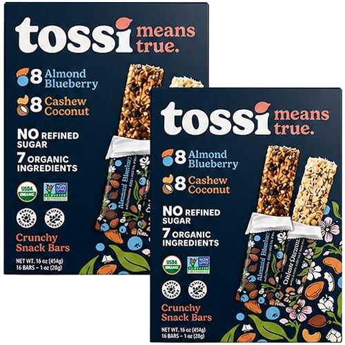 Generic TOSI! Organic Snack Variety Pack, 1 薬局衡オンス Bars, 16-Pack (Pack of 2) Gluten Free, Vegan, High Protein Nut Bars, Clean Ingredients, Non-GMO, OntheGoHealthy Snacks