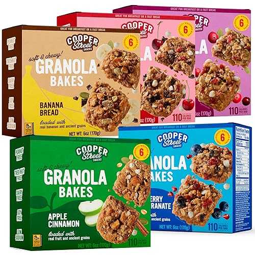 Cooper Street Granola Bakes - Soft Baked Oats, Grain \u0026 Seeds Breakfast Granola Bars Variety - Nut \u0026 Dairy Free, Low Sodium, Individually Wrapped Healthy Lunchbox Snacks for Kids \u0026 Adults - 30 Pack
