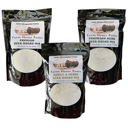Farm House Foods Gourmet Beer Bread Mix Variety Pack (Premium, Parmesan/Herb, Garlic/Herb)