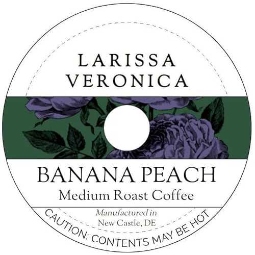 Larissa Veronica Banana Peach Medium Roast Coffee (Single Serve K-Cup Pods) (Gourmet, Naturally Flavored, Whole Coffee Beans) (12 pods, ZIN: 576152) - 3 Pack
