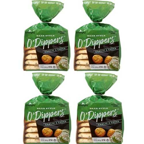 GLUTEN FREE PALACE O\u0027Doughs Gluten Free and Vegan Naan Style O\u0027Dippers Flatbreads, GARLIC AND CHIVE, 7.4薬局衡オンス [Pack of 4]