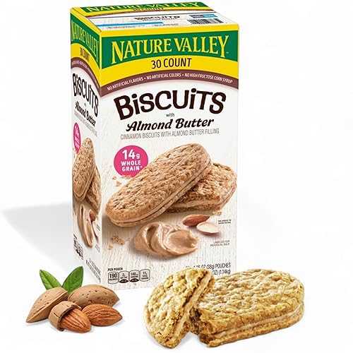 Nature-Valley Whole Grain Biscuit Sandwiches with Almond Butter Filling, 30 Pack Custom Bundled by MOOCHI