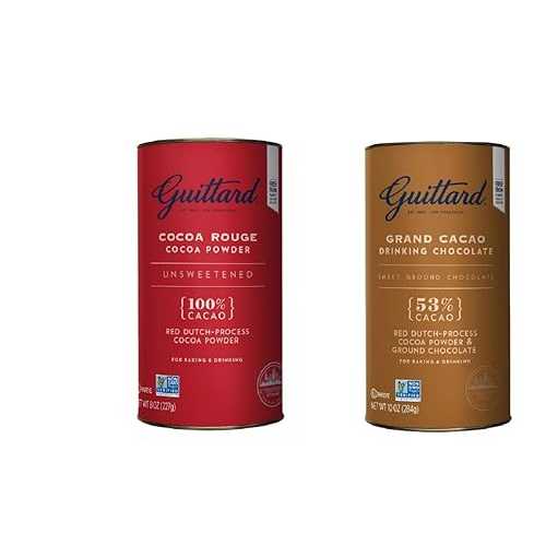 Guittard Red-Dutch Cocoa Powder Variety Set - For Baking \u0026 Drinking - Rouge \u0026 Grand