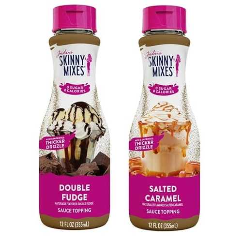 Generic Double Fudge Chocolate and Salted Caramel Syrup Sauce Zero Calorie Zero Sugar - Good for Coffee, Dessert, Yogurt, Protein Drink