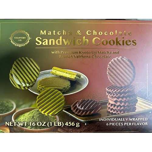 Generic Matcha \u0026 Chocolate Sandwich Cookies premium Kyoto Uji Matcha and French Chocolate Cookies