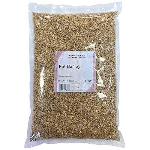 Country Life Natural Foods Country Life Pot Barley 25 重量ポンド - Whole Grain, High Fiber, Canadian Grown, Non-GMO, Vegan, Hearty for Soups, Stews, Salads, Risotto