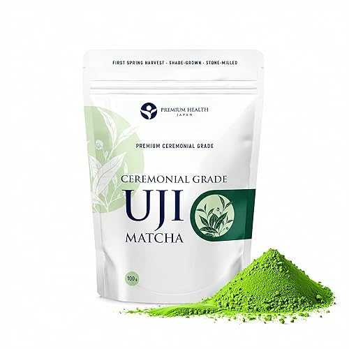 Premium Health Japan Uji Matcha Powder 100g Ceremonial Grade, First Spring Harvest, Kyoto Grown \u0026 Processed, Shade-Grown, Traditionally Milled Smooth \u0026 Low Bitterness, for Matcha Latte \u0026 Traditional Tea