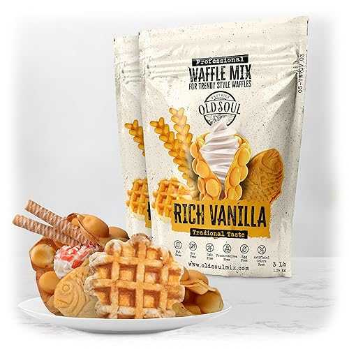 ALDKitchen Trendy Waffle \u0026 Pancake Mix / Bubble Belgian Cone / Natural Ingredients / Easy Preparation / Reach Vanilla Flavor / 6 Lbs