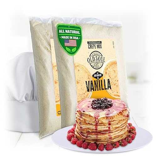 MIXES OLDSOUL OldSoul Professional Crepe Mix / Dough Mix / Vanilla Flavour / 10 Lbs / 72 Crepes (10 Lbs, Traditional)