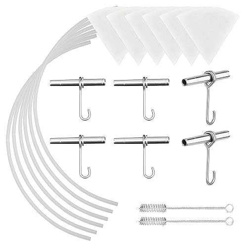 ARGCONNER Maple Syrup Tapping Kit (6) Stainless Steel Spiles and Hooks, (6) 3-フィート Food Grade Tubing, (6) 1-Quart Syrup Pre-Filters, (2) Spile Cleaning Brushes, Upgraded Maple Tree Tapping Kit