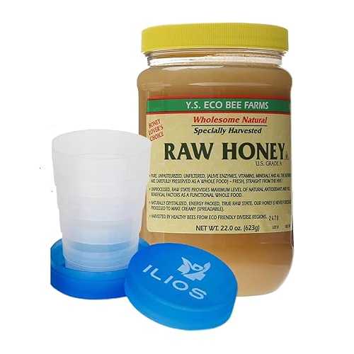 Y.S. Eco Bee Farms Raw Honey Organic Unfiltered, 22 薬局衡オンス Pure Honey Pack pack of 2 インチ Jar, Natural Unprocessed Sweetener, U.S. Grade A ILIOS Packaging