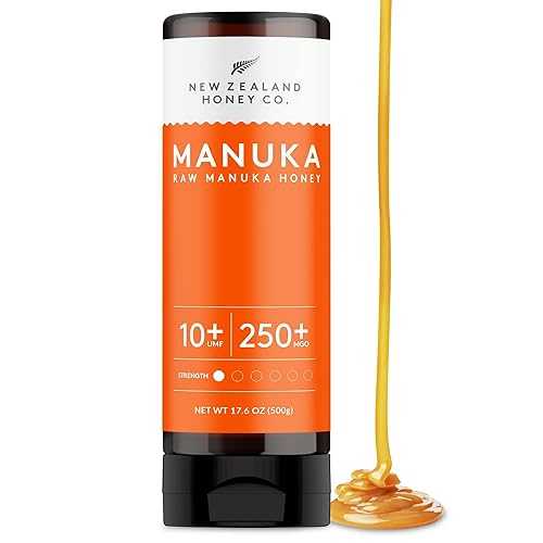 New Zealand Honey Co. Pure Manuka Honey Squeeze Bottle UMF 10+ / MGO 250+ / 17.6薬局衡オンス / 1.1 重量ポンド. (500g)