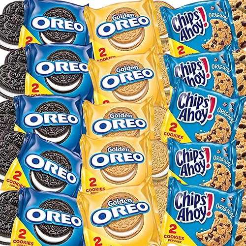 Oreo and Chips Ahoy Cookies Variety Pack Bundled - Nabisco Sweet OREO, OREO Golden \u0026 CHIPS AHOY (60 Count) Packed by ORBONIX