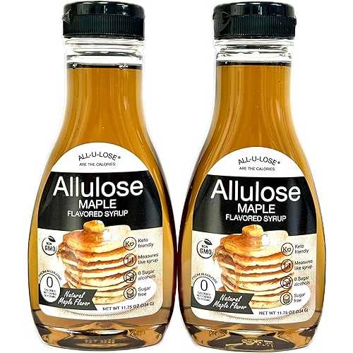 All-u-Lose BetterTaste Maple Natural Flavored Allulose Syrup, 11.75 薬局衡オンス, Zero Calorie, Sugar Substitute, Non-GMO, Gluten Free (11.75 薬局衡オンス Pack of 2-572, Maple)