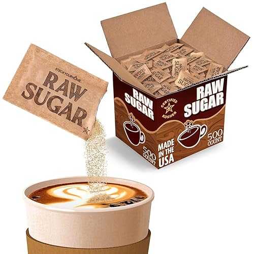 Stock Your Home Bulk Sugar Packets, 500 Count - Individual Servings of Turbinado Sugar Packets for Coffee \u0026 Tea, Granulated Brown Raw Sugar Packs Great for Restaurants, Coffee Shops, Offices, and More