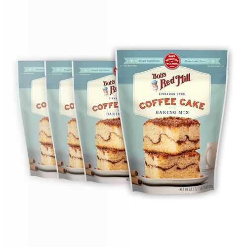 Bob\u0027s Red Mill Cinnamon Swirl Coffee Cake Baking Mix - 18.5 薬局衡オンス Bag (Pack of 4), Simple Clean Ingredients, Homemade Taste, Non-GMO