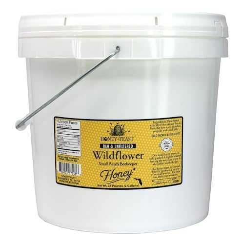 HONEY FEAST Wildflower Honey - 2-Gallon Bulk Size, All Natural, Unfiltered, Unheated, Perfect for Sweetening \u0026 Baking