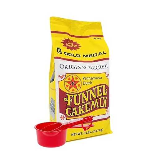 Yummi2You Gold Medal Original Recipe Pennsylvania Dutch Funnel Cake Mix, 5 Pounds with Measuring Cup Set
