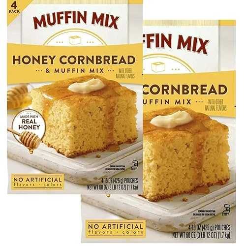 Generic Natural Honey Cornbread and Muffin Mix, 60 薬局衡オンス, Bakes 48 Cornbread Squares (2 Pack)