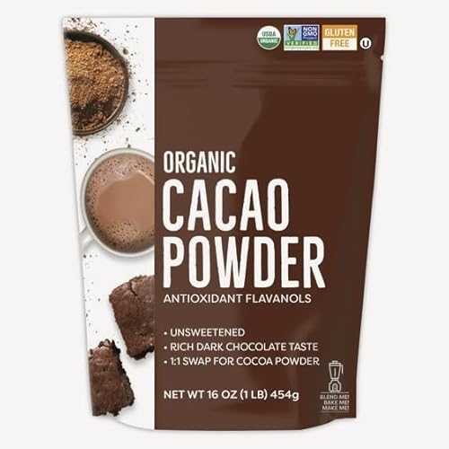 Generic Betterrfood Organic Cacao Powder, Gluten-Free, Non-GMO, Kosher, 16 薬局衡オンス, for Smoothies, Baking, and Shakes