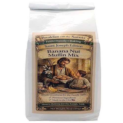VILLAGE GIFT IMPORTERS Breakfast with The Saints / Baking Mix / Great Catholic Religious Gift for Celebrating Faith and Family (St. Joseph Banana Nut Muffin Mix)