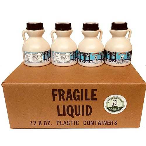 Barred Woods Maple Wedding Favors, Party Favors, Holiday Gifts. Case of 12 Half-Pint Jugs of Pure Vermont Maple Syrup