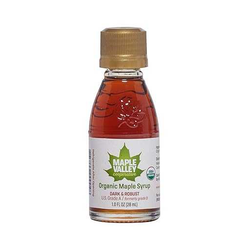 Maple Valley Organic Maple Syrup Grade A Dark and Robust 1 薬局衡オンス Nips x 96 Wedding Favors/Party Favors/Stocking Stuffers/Travel Size/Gifts