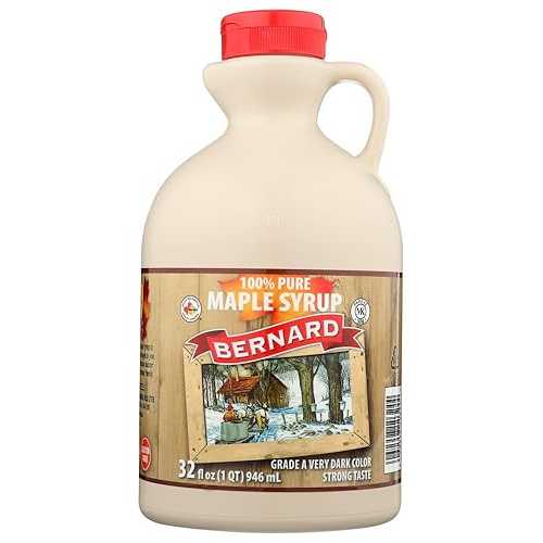 BERNARD - Pure Maple Syrup, Grade A Very Dark, Strong Taste, 3x32薬局衡オンス