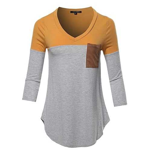 Made by Emma Basic Color Block Suede Pocket Top Mustard XL