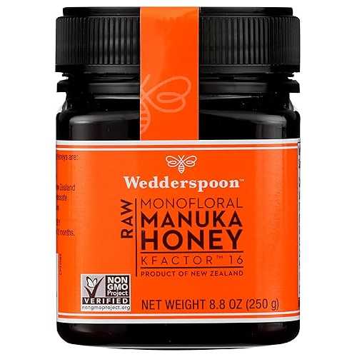 Wedderspoon Raw Monofloral Manuka Honey KFactor 16, Kosher, Halal, Non-GMO, 8.8 Ounce (Pack of 6)