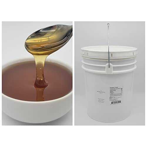 The Mosqueta Market 60重量ポンド Raw Honey - Pure and strained - 60 重量ポンド Honey Pail - 5 gallon bucket - Wholesale Bulk. Multifloral Honey