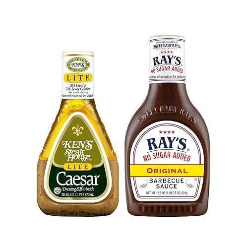 Ken\u0027s Steak House Variety, 1 Ken\u0027s Steak House Lite Ceasar Dressing, 16 FL OZ, 1 Sweet Baby Ray\u0027s Barbecue Sauce No Sugar Added, Original, 18.5 OZ, 1 CT