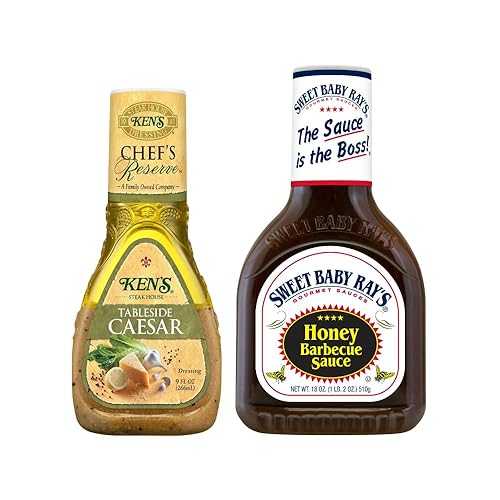 Ken\u0027s Steak House Variety, 1 Ken\u0027s Steak House Chef\u0027s Reserve Tableside Caesar Dressing, 9 OZ, 1 Sweet Baby Rays Barbecue Sauce, Honey, 18 OZ, 1 CT