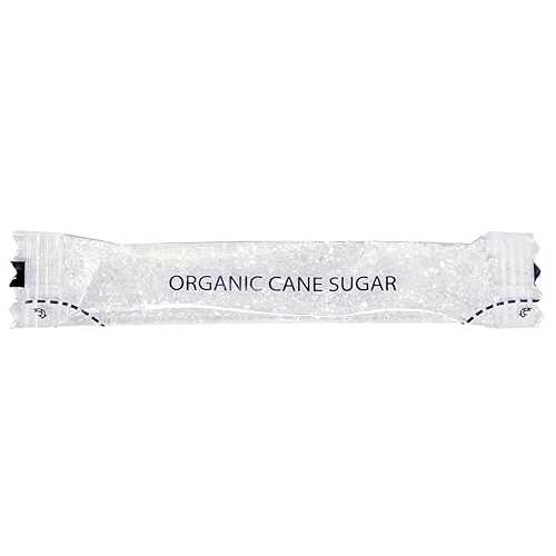 Le Must Organic Raw Cane Sugar Packets Biodegradable Compostable Clear Stick Organic Sugar Packets 4g (100 Pack)