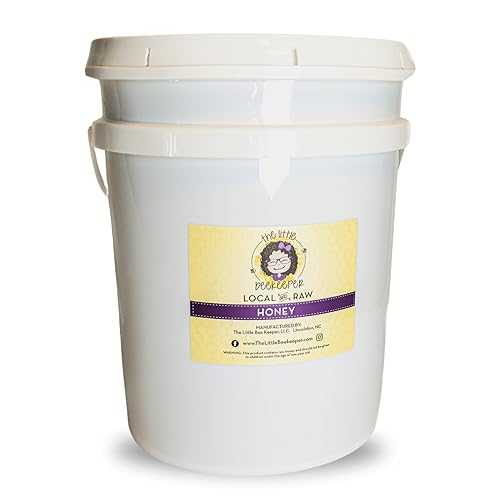 The Little Beekeeper Wildflower Honey / 60lbs / 100% Raw \u0026 Unfiltered / Local North Carolina Honey / Natural Sweetener / 5 Gallon Container