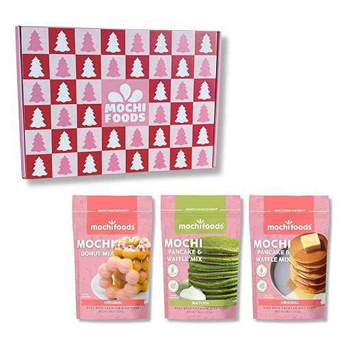 Mochi Foods Holiday Gift Set, Premium Rice Flour Baking Mix Collection with Mochi Donut Mix, Original Mochi Pancake Mix, Matcha Mochi Pancake Mix, 8 薬局衡オンス Packages