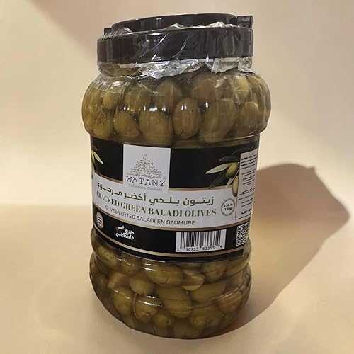 Watany Palestinian Products Jenin Palestinian Pickled Green Olives 1.5kg Cracked Olives インチ Brine 1.5 Kg
