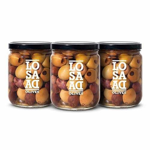 Aceitunas Losada Losada Spanish Pitted Mix Olives 3 Pack Mixed Green Table Olives 6.98 薬局衡オンス Each Jar Imported from Spain