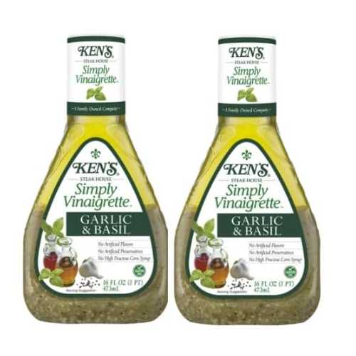 Generic Pack Of 2 Simply Vinaigrette Garlic \u0026 Basil Salad Dressing, 16 薬局衡オンス