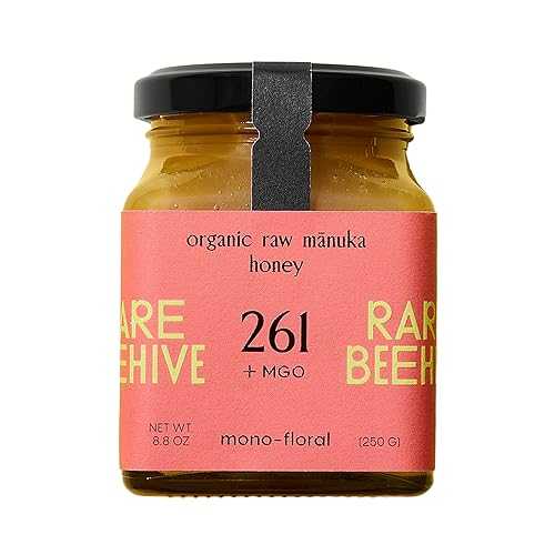 RARE BEEHIVE 261+ MGO Manuka Honey (UMF 10+ Equivalent), Certified Organic Raw Manuka Honey from New Zealand, Lab Tested, Glass Jar, 8.8 薬局衡オンス / 250g.