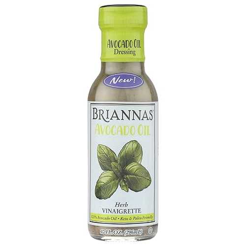 Briannas Herb Vinaigrette with Avacado Oil Dressing, Gluten Free, 10 Ounce (Pack of 6)