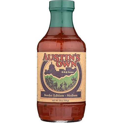 Austins Own Austin\u0027s Own Border Edition Medium BBQ Sauce, Gluten Free, 18 Ounces (Pack Of 6)