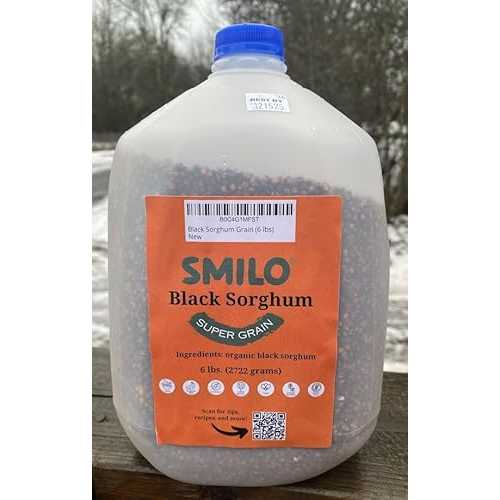 Smilo Organic Black Sorghum Grain (6 lbs), Gluten Free Grain, Grown インチ USA, Great For Oatmeal, Stir-Fry, Pilaf, Flour-grinding, Salad Garnishing