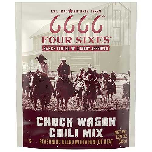6666 Four Sixes Chuck Wagon Chili Seasoning Mix, 1.25 Ounce (Pack of 12)