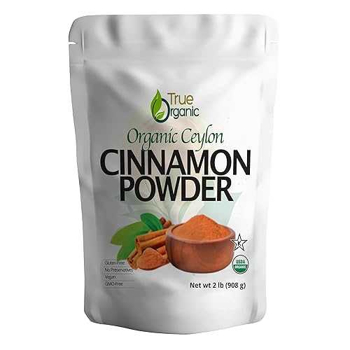 True Organic Ceylon Cinnamon Powder / 2 重量ポンド, Premium Grade / Gluten Free, USDA \u0026 Kosher Certified, Organic Cinnamon powder / Ground cinnamon / Non-GMO, Ceylon Premium Quality.