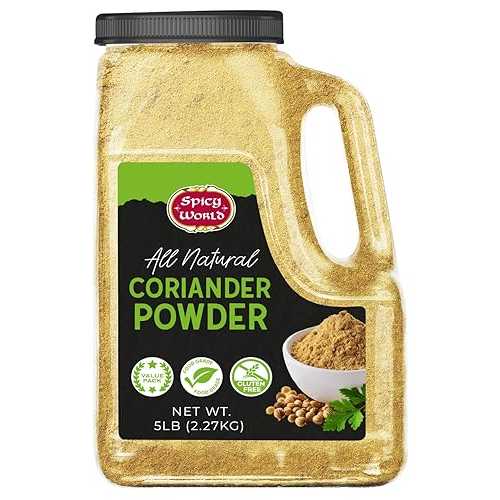 Coriander Powder 5 LB Bulk Jar - All Natural, Pure, Bulk Corriander Seeds Ground, No Preservatives \u0026 Freshly Packed by Spicy World